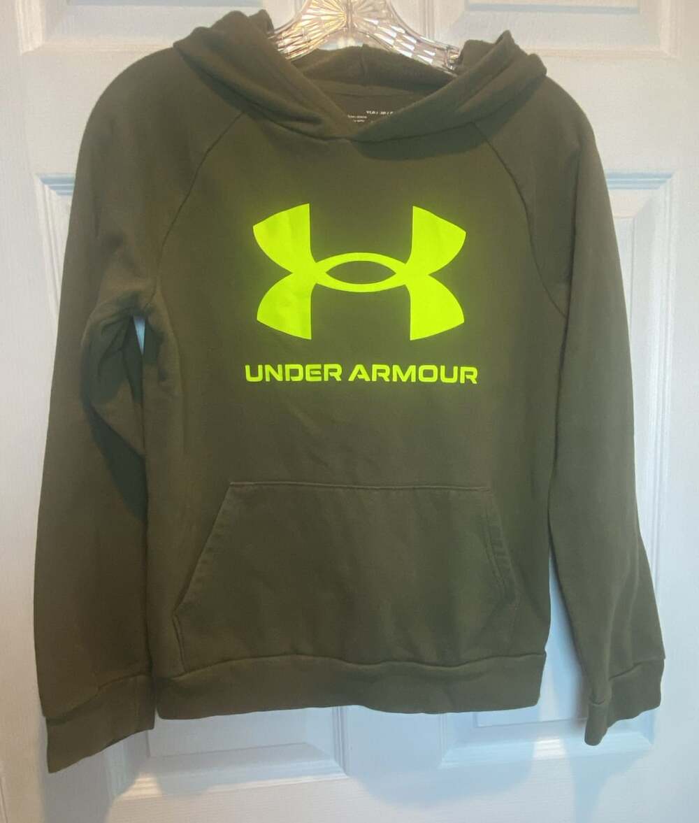 Under Armour Rival Fleece Hoodie Size YLG Green